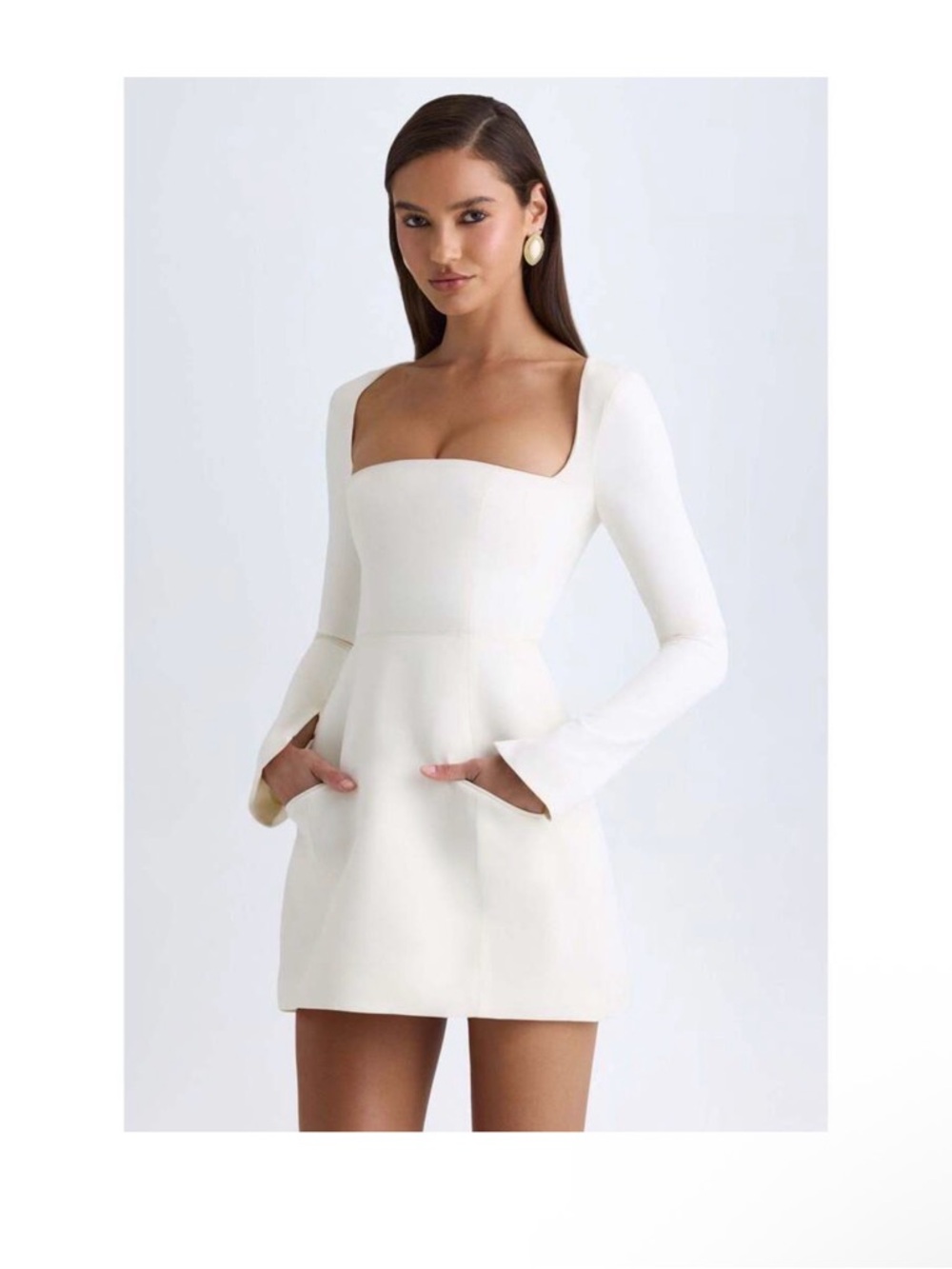 Oh Polly  Tulip Mini Dress in Vanilla 8 / long Length BRAND NEW WITH TAGS
